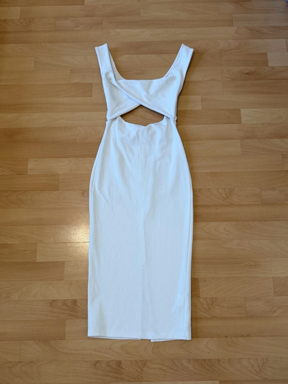 Women’s Body-Con White Cut-Out Midi Dress Size S